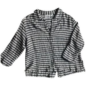 Y2K Vintage Chico's silk blend striped button down - Large